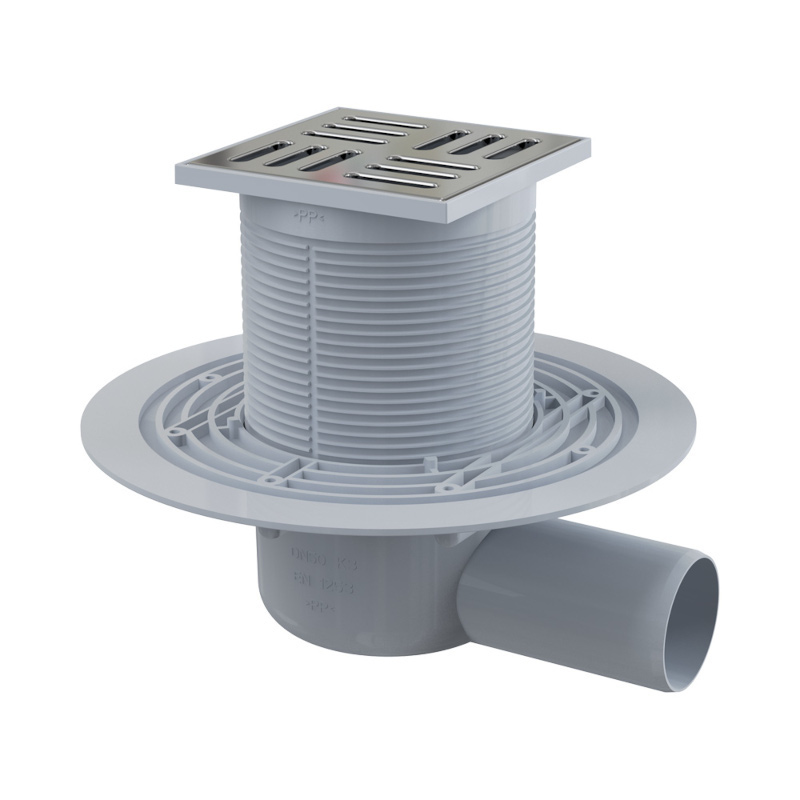 Трап 105×105 мм боковой сток, выпуск 50 мм г/затвор