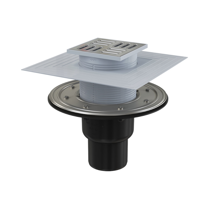 Трап Alcaplast APV4344 105x105/50/75 выпуск прямой, гидрозатвор + сухой