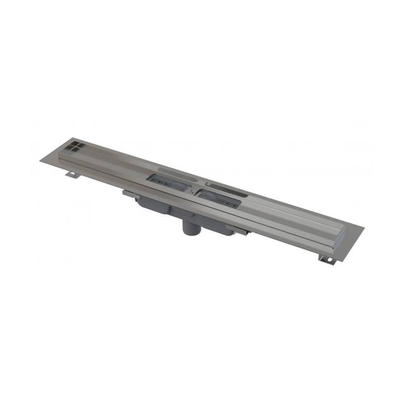 Водоотводящий желоб с порогами для перфорированной решетки, с вертикальным стоком