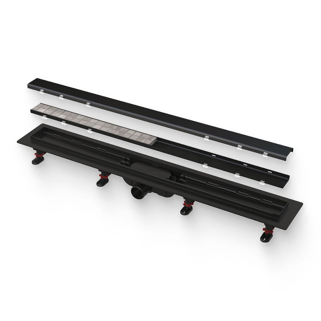 Лоток душевой AlcaPlast APZ19 BLACK 550 мм с решеткой черный APZ19BLACK-550