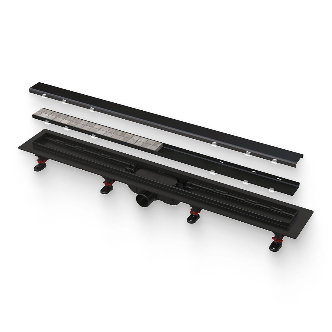 Лоток душевой AlcaPlast APZ19 BLACK 750 мм с решеткой черный APZ19BLACK-750