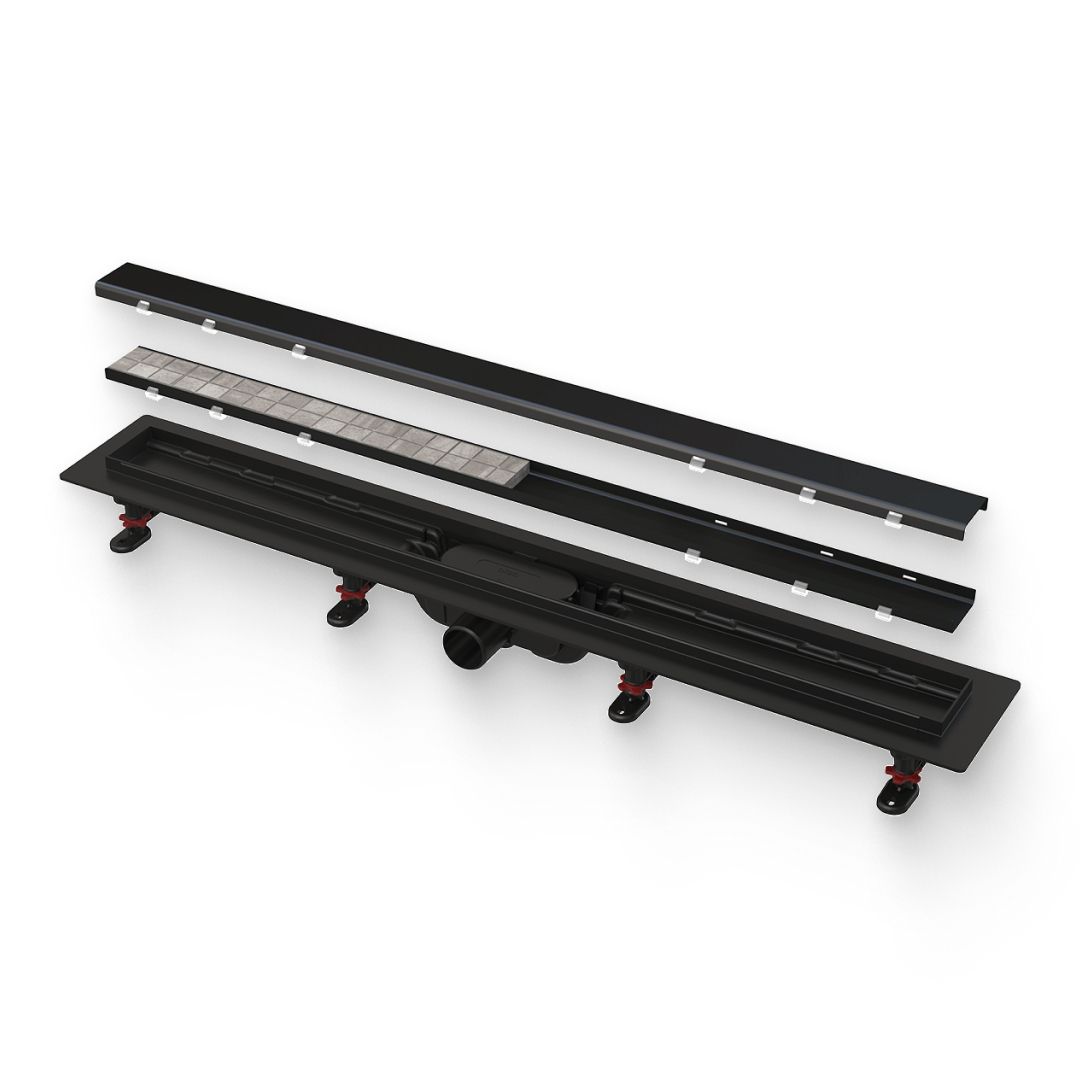 Лоток душевой AlcaPlast APZ19 BLACK 950 мм с решеткой черный APZ19BLACK-950