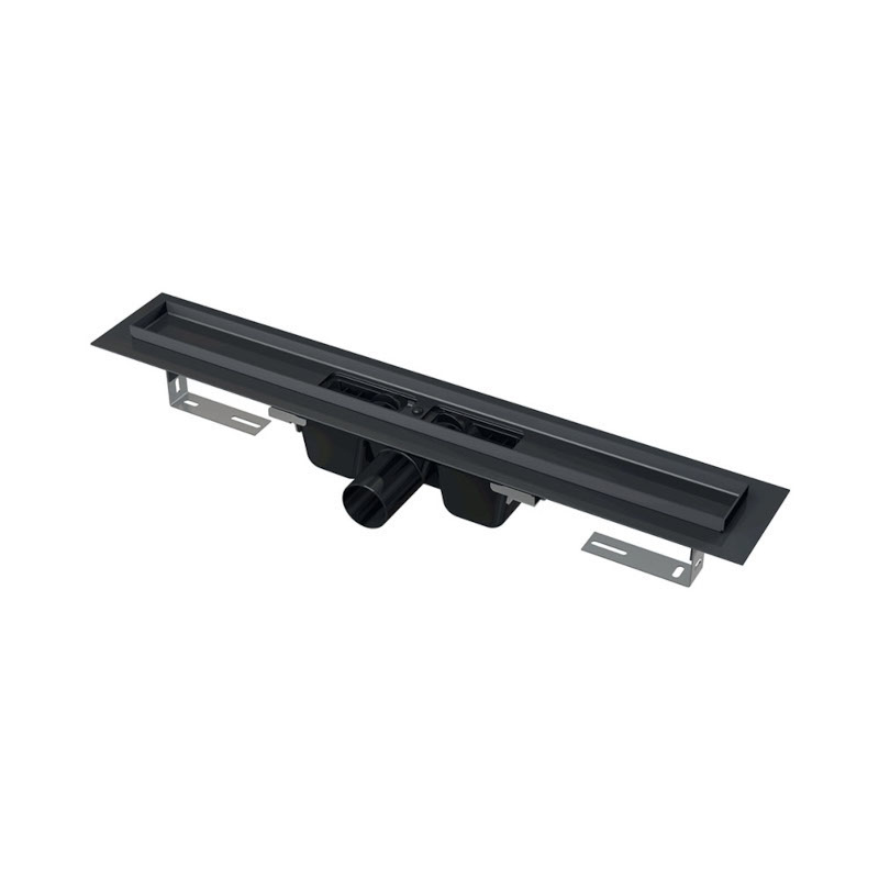 Душевой лоток Alca APZ1BLACK 1150 мм с порогами без решетки черный матовый APZ1BLACK-1150