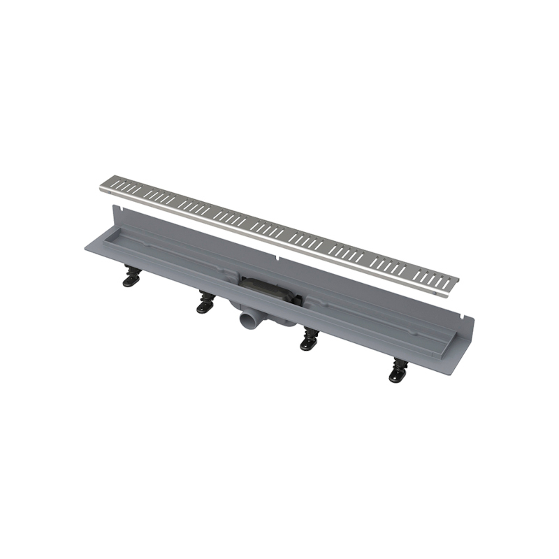 Лоток душевой APZ30-850M с воротником к стене с поргами для решетки, вып. 40 мм