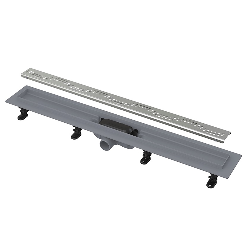 Лоток душевой APZ8 750 мм, с порогами для перф. решетки (с решеткой), нерж.сталь