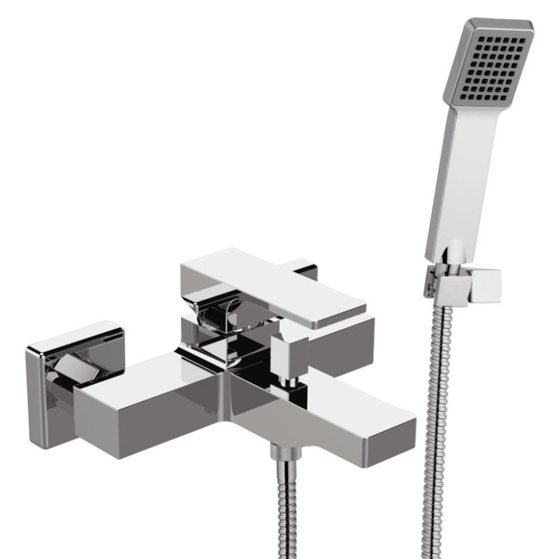 Смеситель для ванны Remer Absolute с лейкой, держателем и шлангом, хром