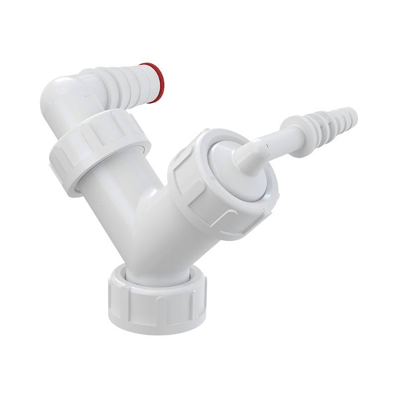 Колено двойное Alcaplast G1 17-23 мм с обратным клапаном P148Z