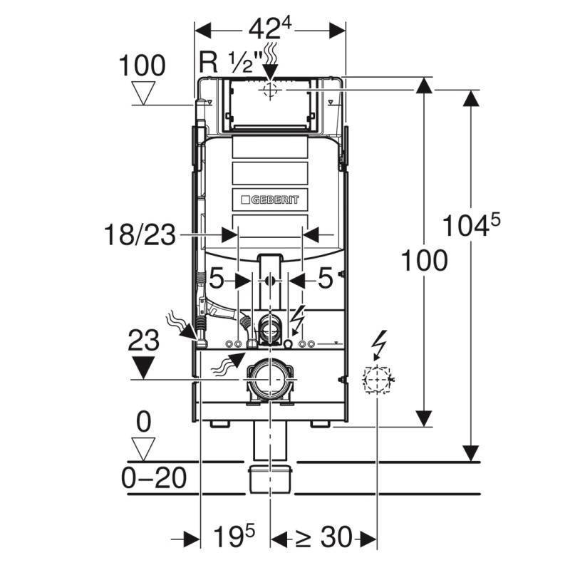 Монтажный элемент Geberit GIS для подвесного унитаза бачок Sigma 12 см 461.311.00.5
