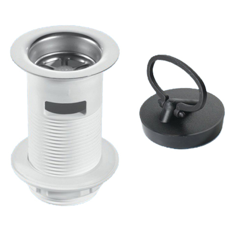 Выпуск (H90мм, D60мм нержавейка сливная решётка) с внутренним переливом, контргайкой и пробкой с кру