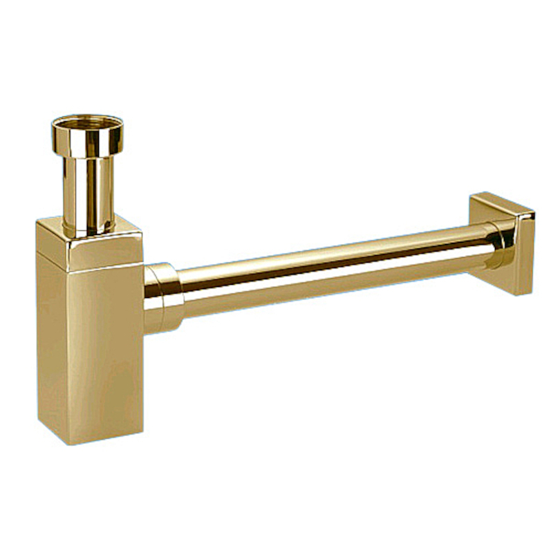 Сифон бутылочный Remer латунный без выпуска 1 1/4х32 мм с прямоугольной колбой 507495