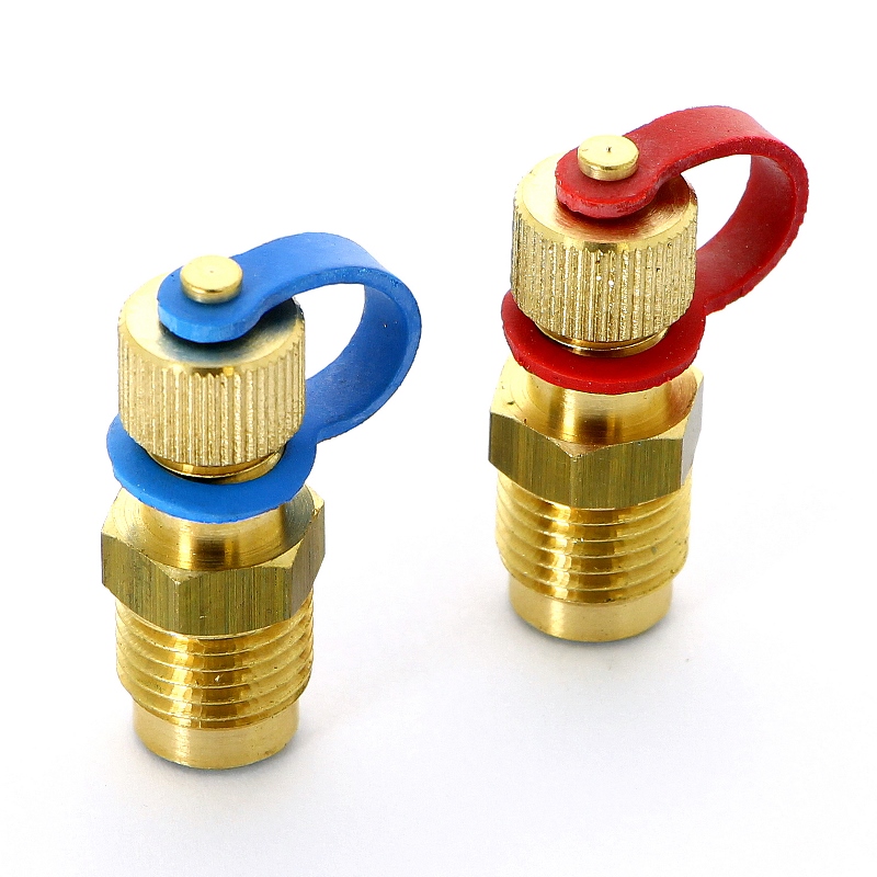 Комплект измерительных ниппелей 1/4' (2шт.) красный/синий