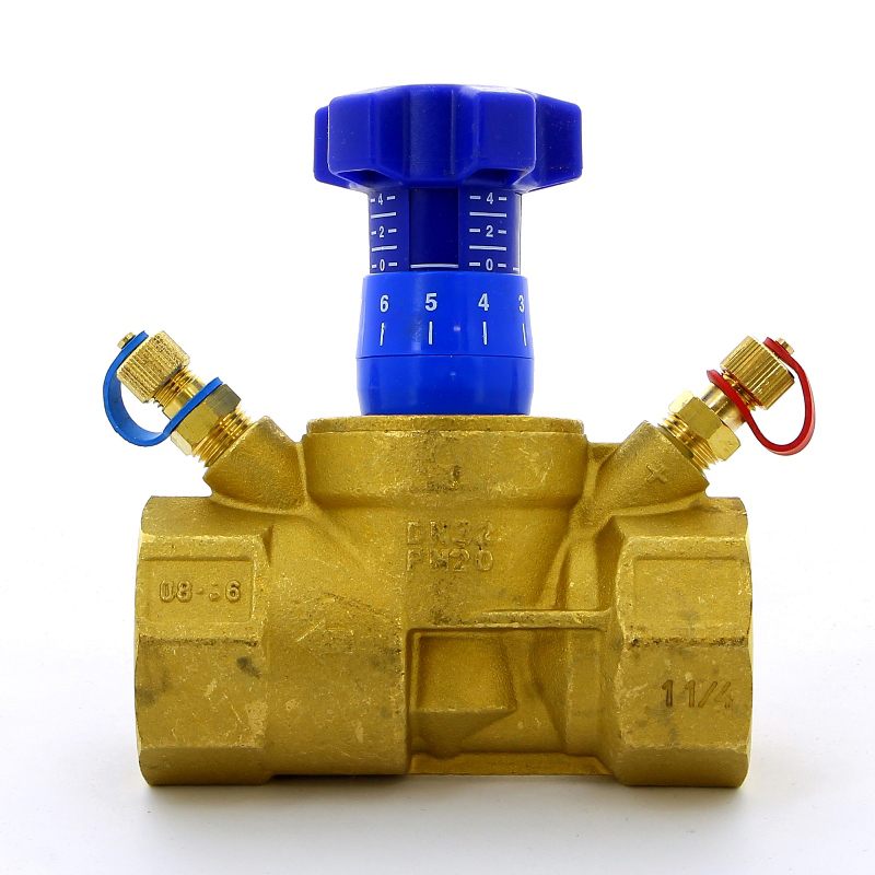 Клапан балансировочный CIM 787OT ручной 1'1/4 В / DN 32, с переменным проходным сечением, 2 изм. нип