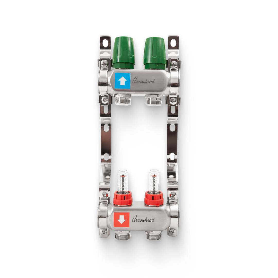 Коллекторная группа STOUT из нержавеющей стали с расходомерами 1 2 выхода SMS 0927 010202