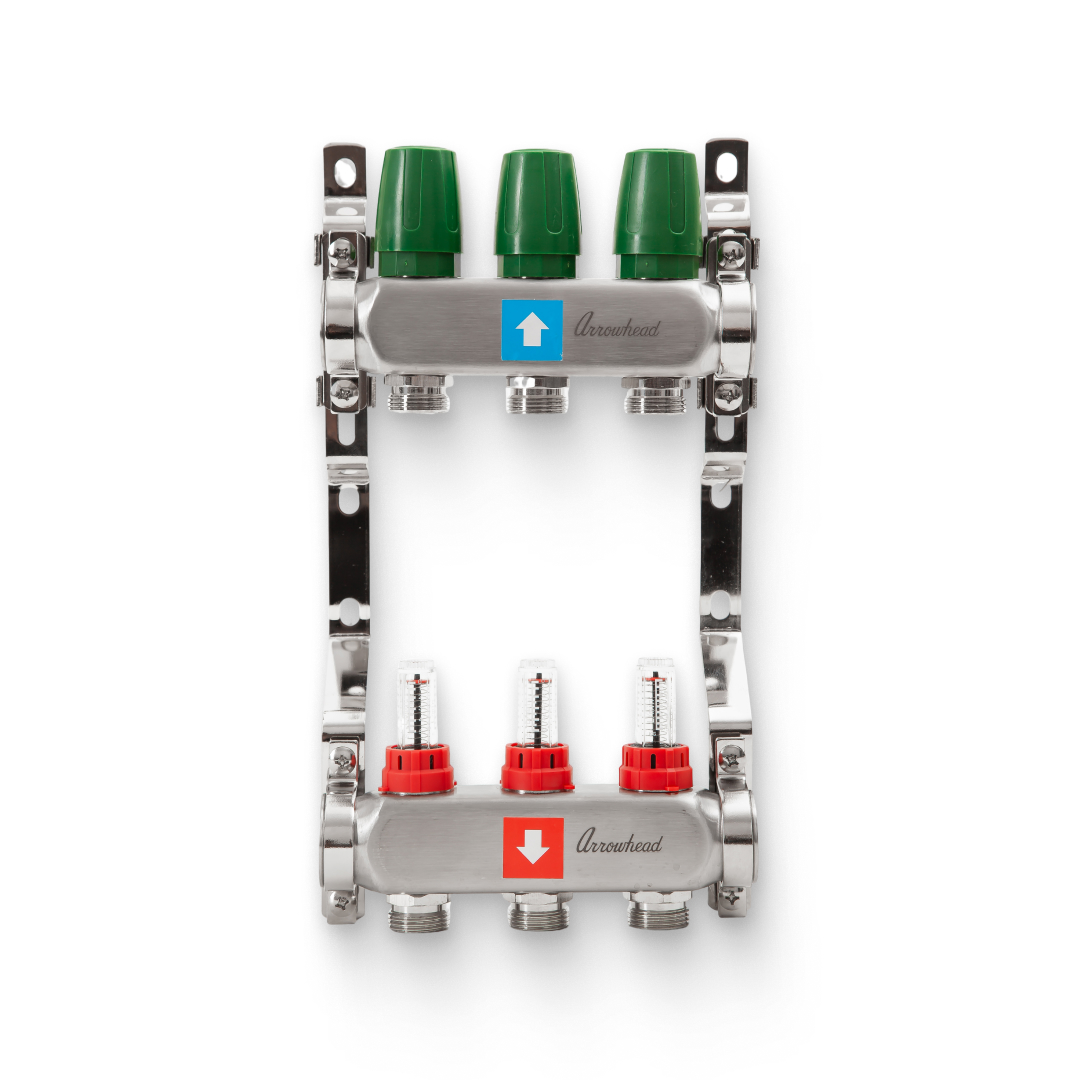 Коллекторная группа STOUT из нержавеющей стали с расходомерами 1 3 выхода SMS 0927 010203