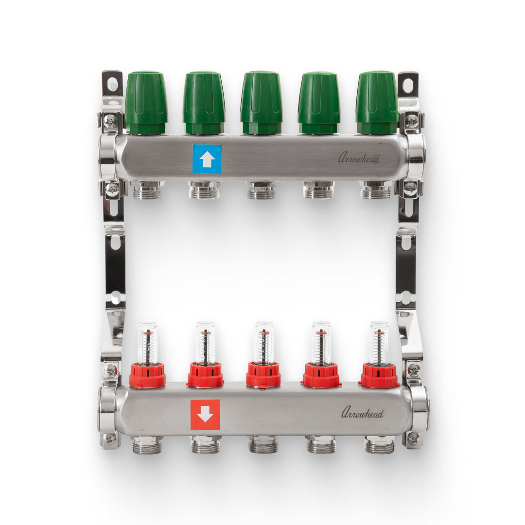 Коллекторная группа STOUT из нержавеющей стали с расходомерами 1 5 выходов SMS 0927 010205