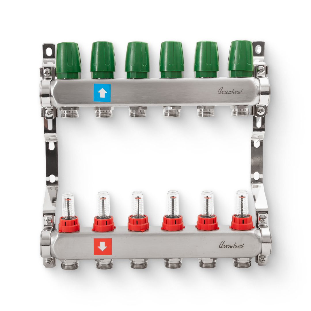 Коллекторная группа STOUT из нержавеющей стали с расходомерами 1 6 выходов SMS 0927 010206