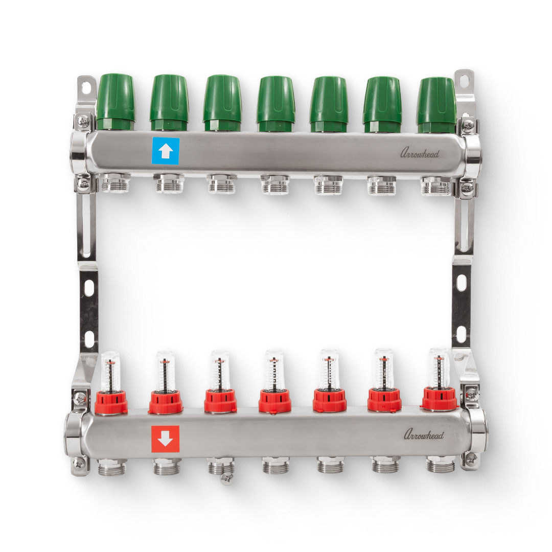 Коллекторная группа STOUT из нержавеющей стали с расходомерами 1 7 выходов SMS 0927 010207