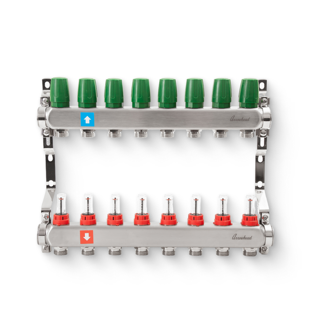 Коллекторная группа STOUT из нержавеющей стали с расходомерами 1 8 выходов SMS 0927 010208