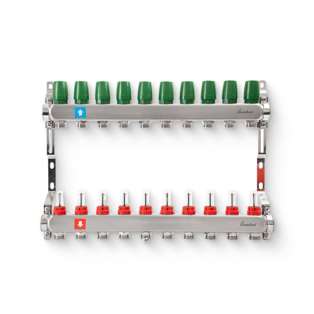 Коллекторная группа STOUT из нержавеющей стали с расходомерами 1 10 выходов SMS 0927 010210