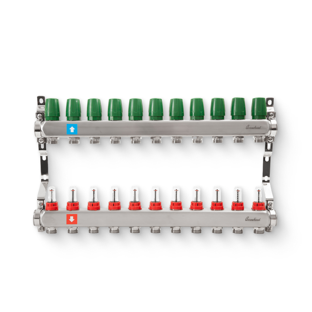Коллектор из нержавеющей стали с расходомерами 11 вых