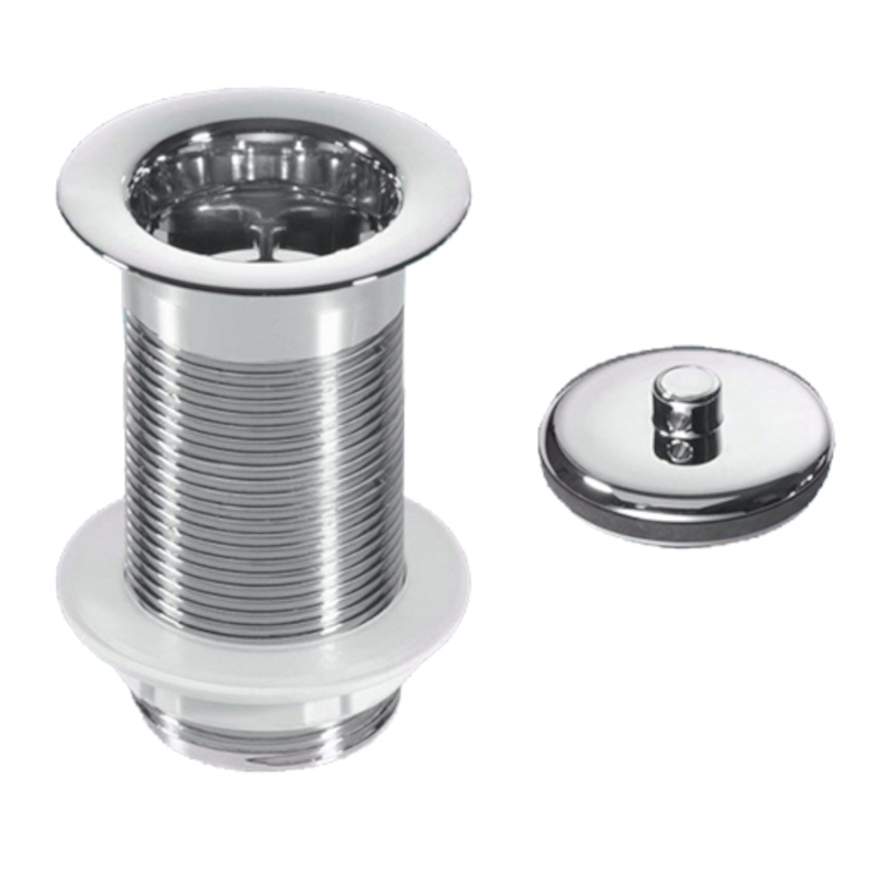 Выпуск (H90мм, D60мм сливная решётка) без перелива с контргайкой, пробкой хром с треугольным держате