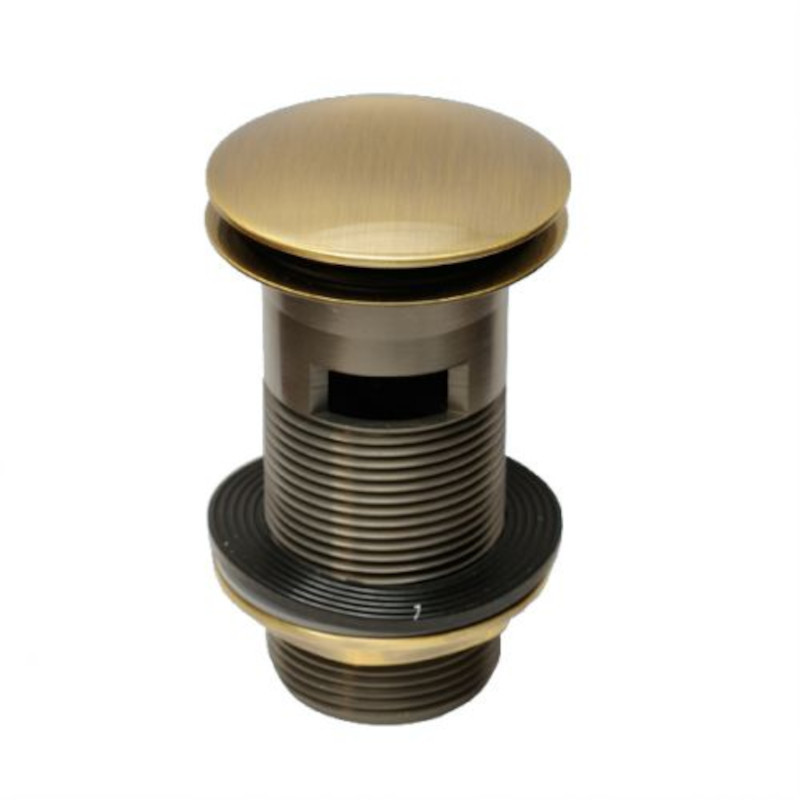 Выпуск для раковины Aquant латунный с внутренним переливом кнопка H 90 мм D 60 мм 505957