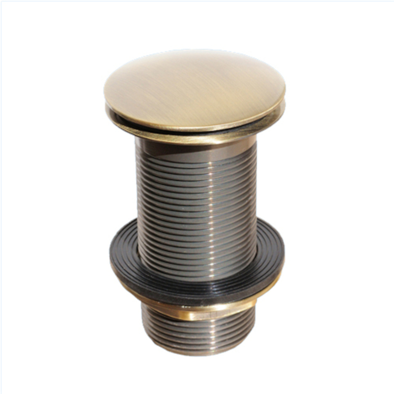 Выпуск (H90мм, D60мм сливная решётка/пробка тип-кнопка) латунный без перелива с контргайкой; выход