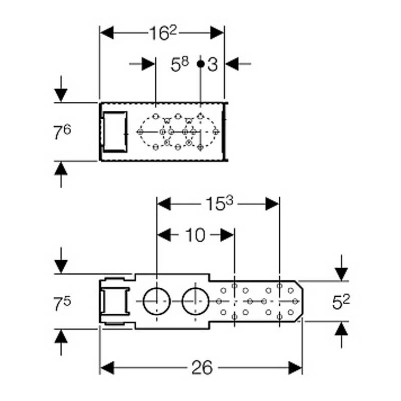 Траверса Geberit GIS для стиральной и посудомоечной машины 461.445.00.1