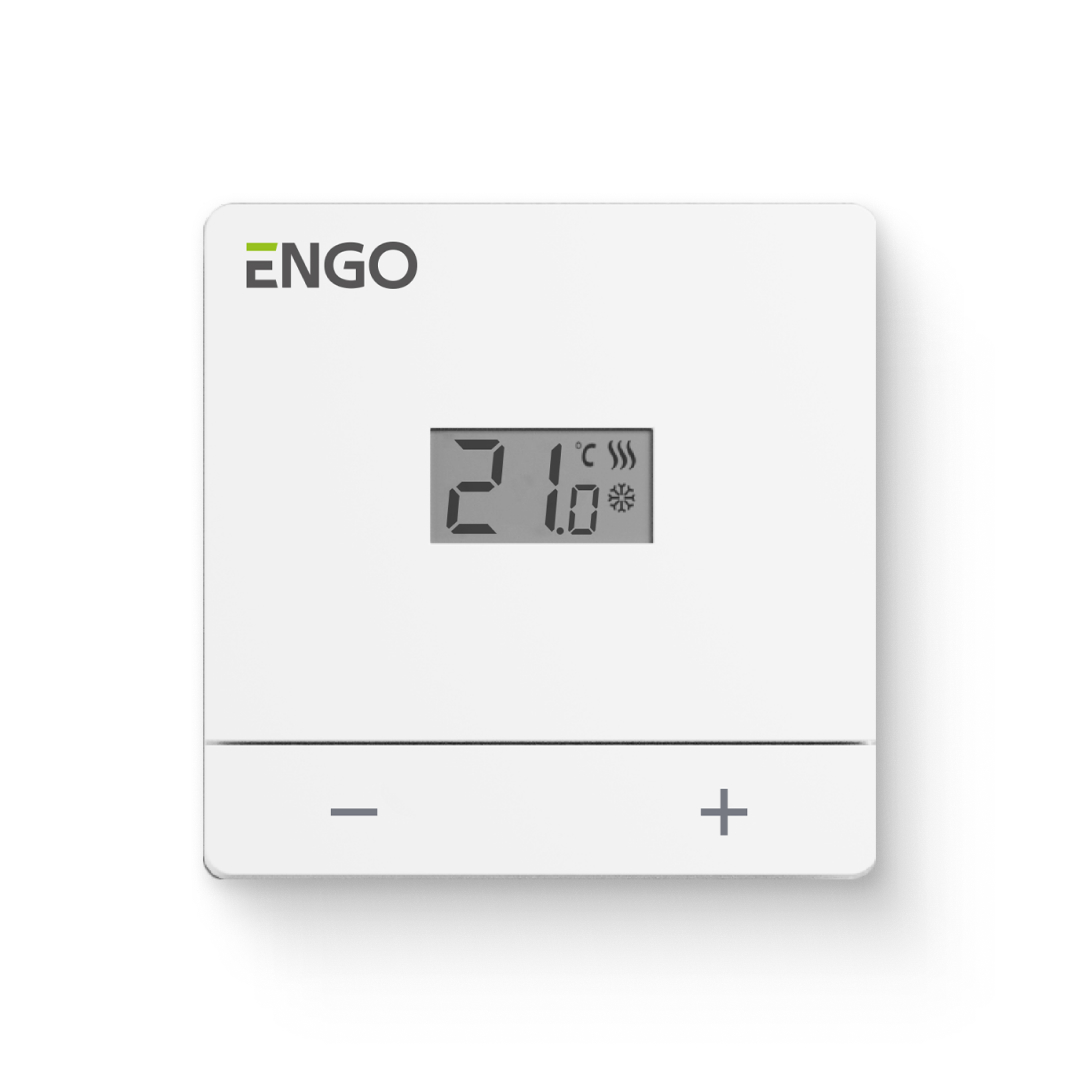 Термостат ENGO Easy комнатный накладной, с дисплеем, белый