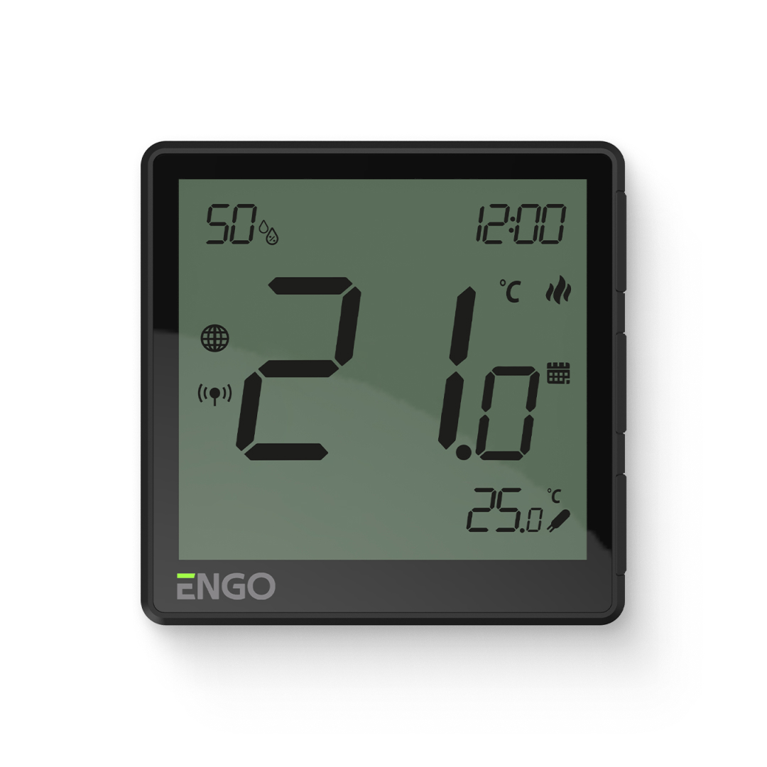 Термостат ENGO One комнатный встраиваемый, программ. с дисплеем, датчик влажности, WiFi / Zigbee, че