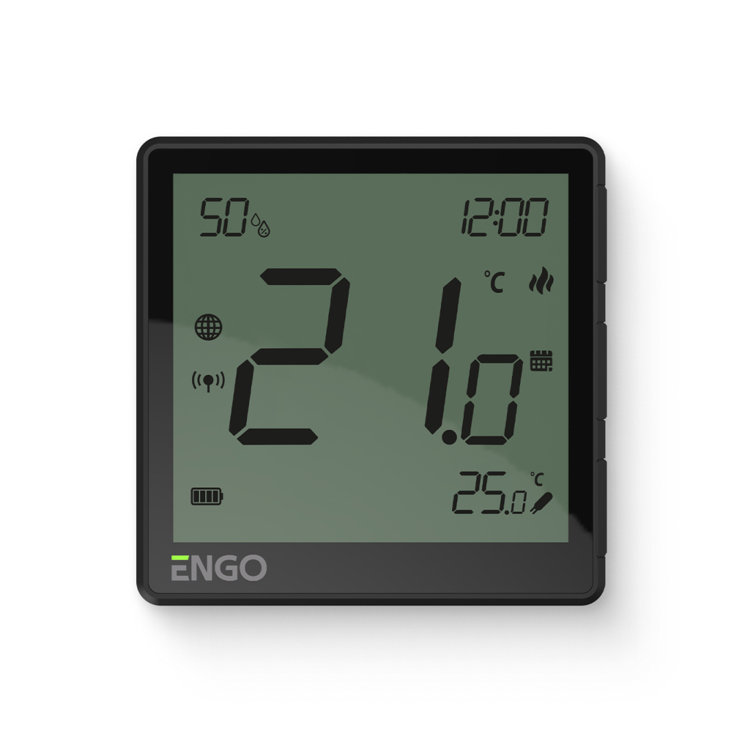Термостат ENGO One комнатный встраив. программ. с дисплеем, аккум. д/влажности, WiFi / Zigbee, черны