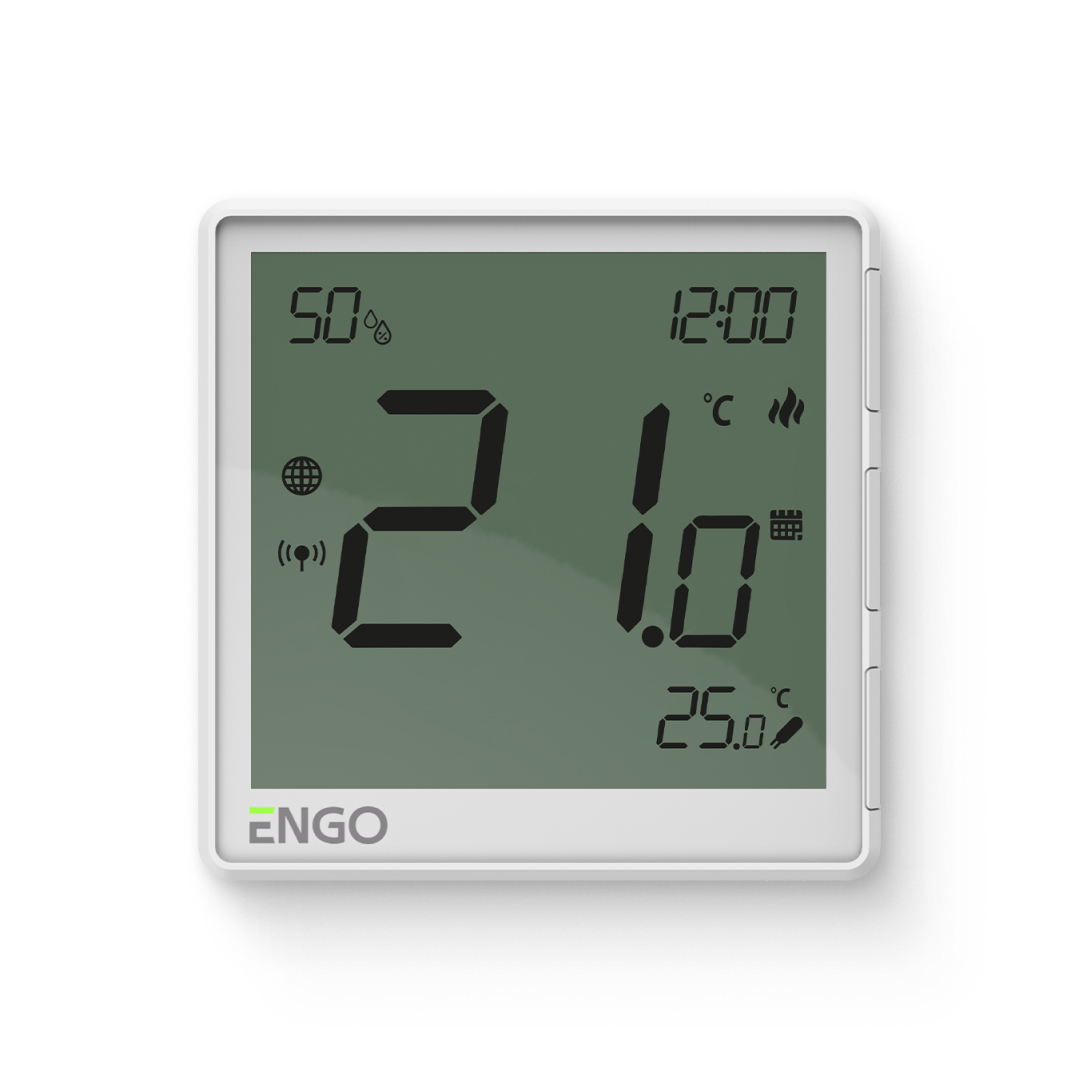 Термостат ENGO One комнатный встраив. программ. с дисплеем, аккум. д/влажности, WiFi / Zigbee, белый