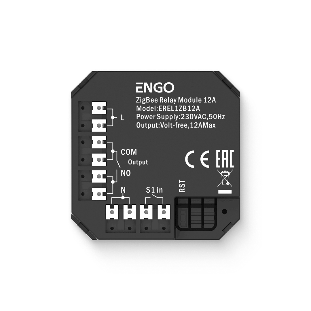 Реле ENGO модульное 12A сухой контакт, ZigBee