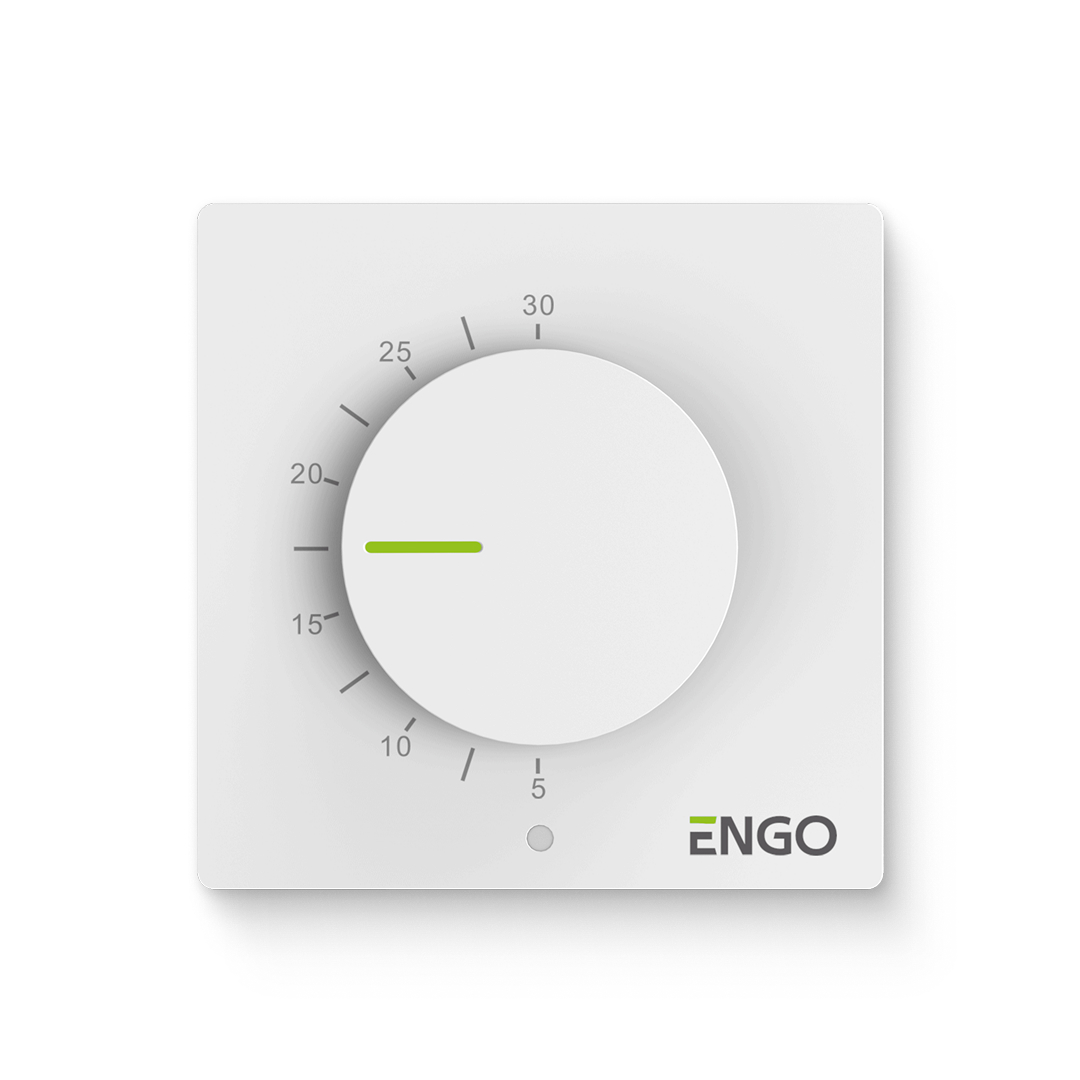 Термостат ENGO Simple комнатный механический, накладной, белый