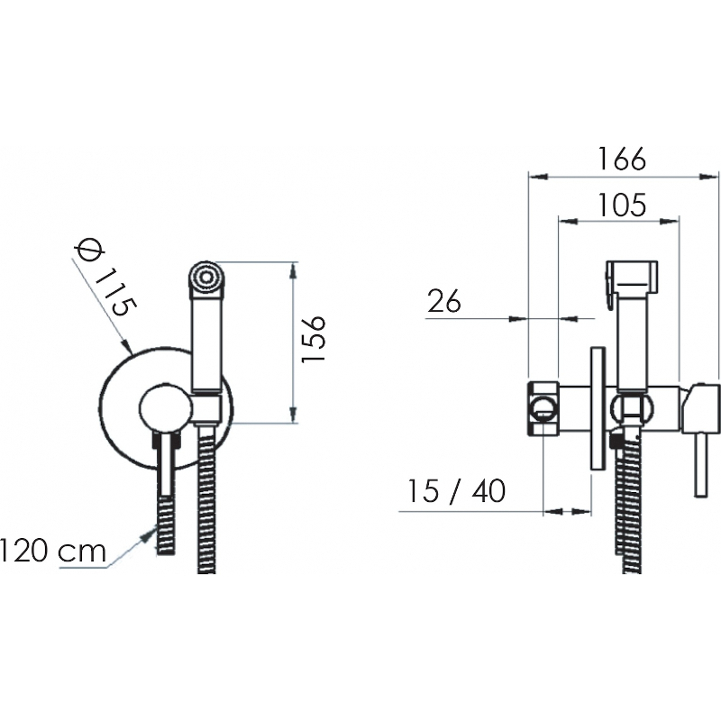 Гигиенический душ Remer Element, хром