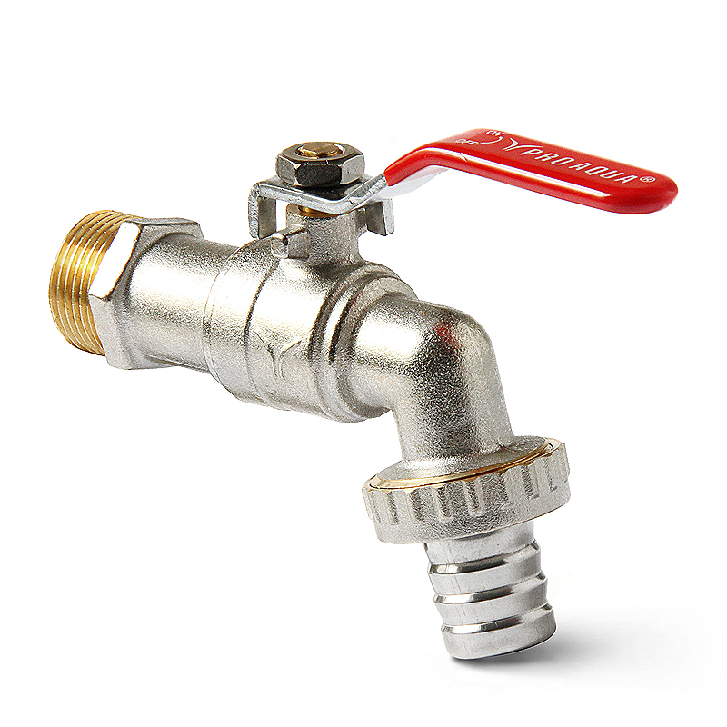 Кран угловой TIM 3/4 Н с патрубком для шланга рычаг 506401