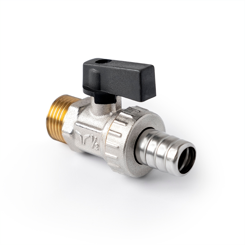 Кран шаровой дренажный с патрубком для шланга Н 1/2 ручка рычаг