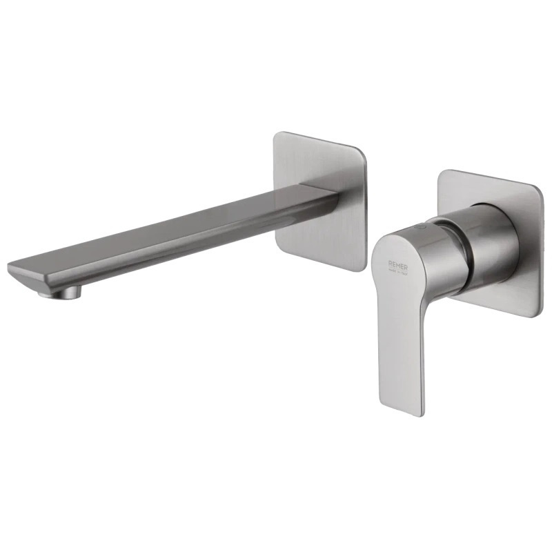 Смеситель Remer Energy для раковины настенный, СМ, излив 23 см (скрытая часть в комплекте), хром