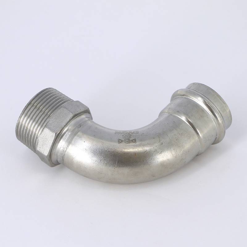 Угольник переходной пресс IBP >B< Press Inox 35х1/2 НР нержавеющая сталь PS4001G0351000