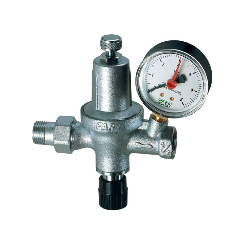 Редуктор давления хромированный автоматический с манометром 1/2 НР-ВР