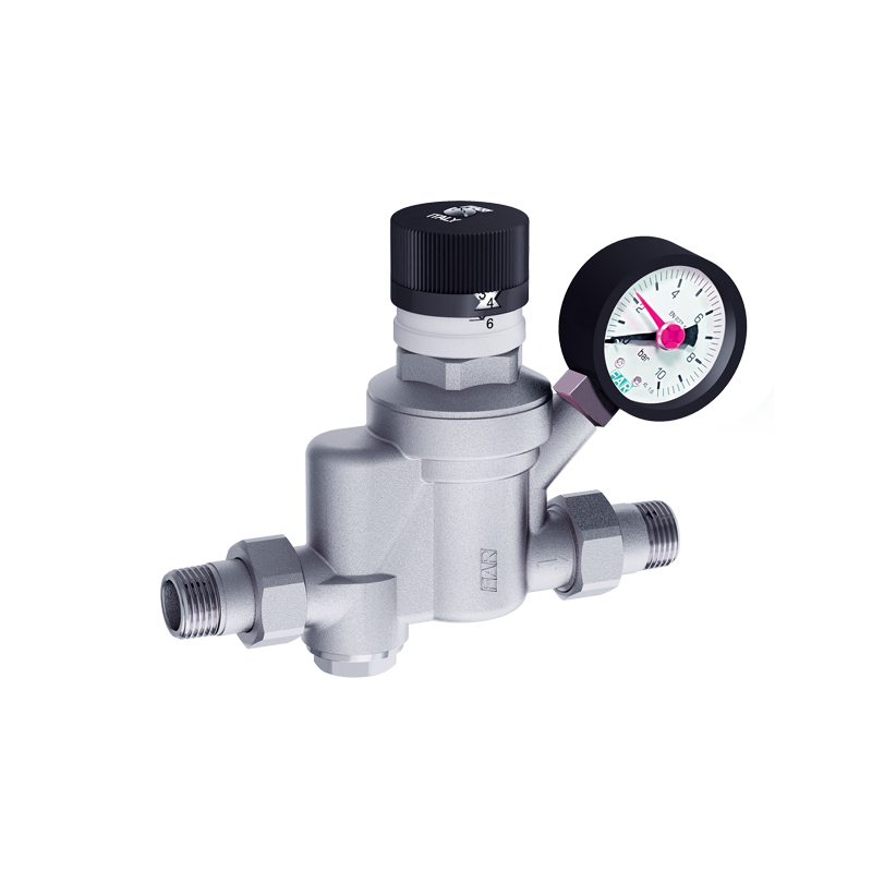 Редуктор давления мембранный FAR 1/2 НН с американками 1-6 бар PN25 с манометром и фильтром FA 2883 12