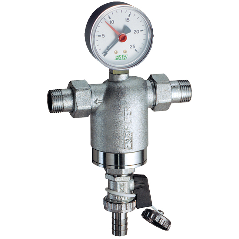 Фильтр 1/2 НР-НР, с манометром, 100мкм, Max: 95 'C, 25 бар