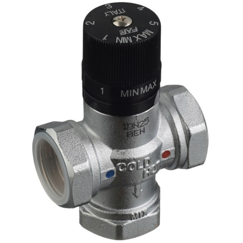 Клапан В 3/4 термосмесительный 25-65°С, смешение в центр, хром