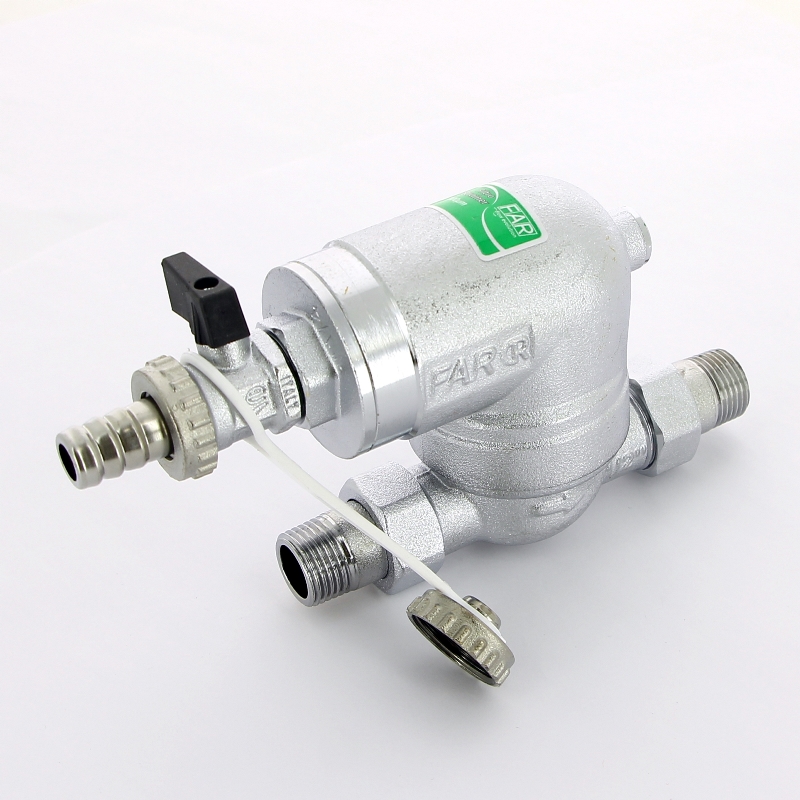 Фильтр 100мкм, под манометр,  Max: 95C, 25 бар. Поворотное соединение 1/2 НР