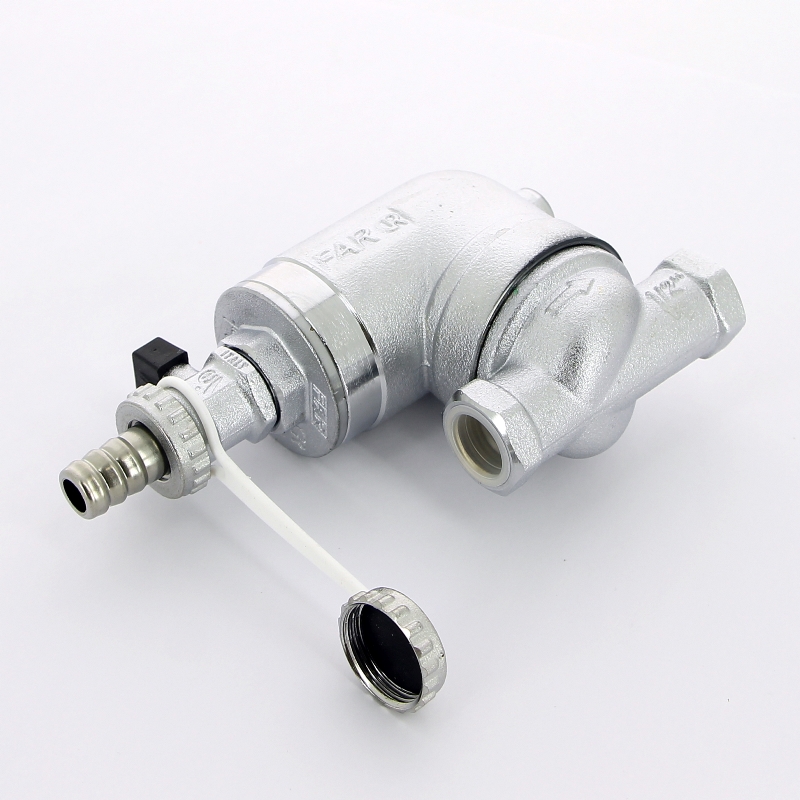 Фильтр 100мкм, под манометр,  Max: 95 'C, 25 бар. Поворотное соединение 1/2 ВР