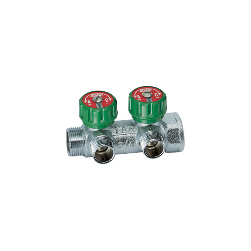 Регулирующий коллектор 1 (ВР-НР) с 2 отв. 1/2 НР