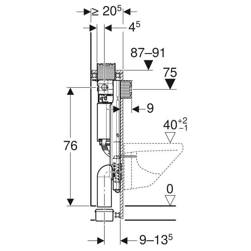 Монтажный элемент Geberit GIS для подвесного унитаза бачок Omega 461.141.00.1