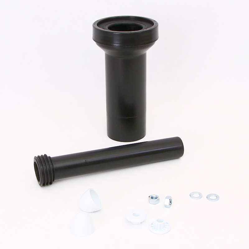 Комплект соединительный L=304 мм, вх/вых=45/59 мм с манж., бел. заглушки, труба L=265 мм, 90 мм