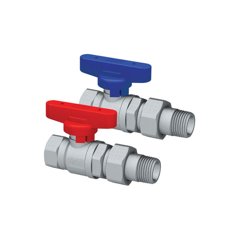 Шаровой кран хромир. 3/4' ВР-американка,(бабочка, син.)