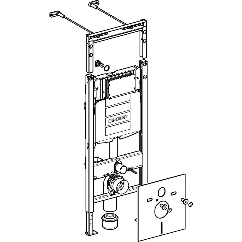 Система инсталляции для унитаза Geberit Duofix 112 см с бачком Sigma 12 см и шпильками 50 см 111.362.00.5